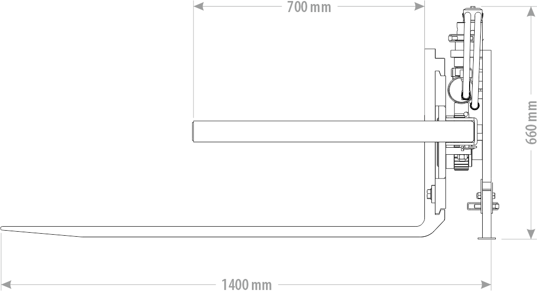 HORQUILLA PORTAPALETS GIRATORIA 1,6 T